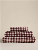 Pure Cotton Gingham Embroidered Towel