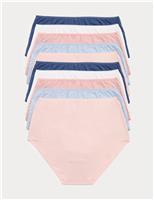 M&S 10pk Cotton Lycra Full Brief Knickers Dark Blue