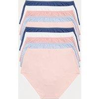 M&S 10pk Cotton Lycra Full Brief Knickers Dark Blue