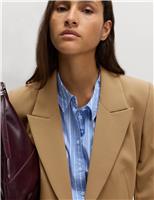 Twill Tailored Cinched Waist Blazer
