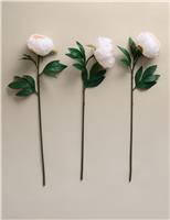 Set of 3 Artificial Closed Peony Single Stems