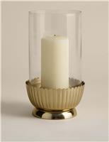 Scallop Metal Hurricane Candle Holder