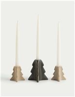 Set of 3 Tree Ceramic Candle Holders