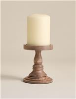 Wooden Pillar Candle Holder