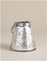 Woodland Scene Glass & Metal Lantern