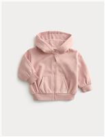 Cotton Blend Fleece Lined Zip Up Hoodie (0-3 Yrs)