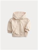 Cotton Blend Fleece Lined Zip Up Hoodie (0-3 Yrs)