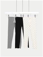 3pk Cotton Rich Printed Leggings (2-8 Yrs)