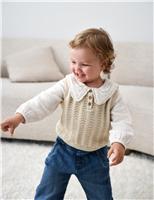3pc Cotton Rich Knitted Vest Outfit (0-6 Yrs)