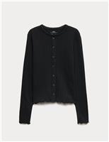 Cotton Rich Button Through Pointelle Top (6-16 Yrs)