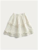 Cotton Rich Elasticated Waist Tiered Skirt (2-8 Yrs)