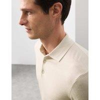 Autograph Pure Extra Fine Merino Wool Polo Shirt Stone