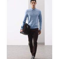Autograph Pure Extra Fine Merino Wool Polo Shirt Smokey Blue