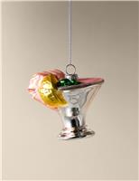 Glass Hanging Prawn Cocktail Decoration