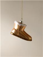 Glass Hanging Winter Boot Decoration