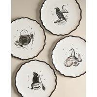 Set of 4 Spooky Scalloped Melamine Side Plates