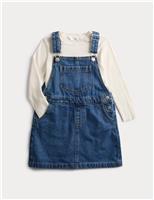 2pc Pure Cotton Denim Pinafore Outfit (2-8 Yrs)