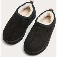 M&S Kids' Faux Fur Lined Slippers (9 Small - 7 Large) Black