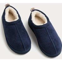 M&S Kids' Faux Fur Lined Slippers (9 Small - 7 Large) Navy
