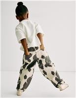 Barrel Leg Pure Cotton Cow Print Jeans (2-10Yrs)