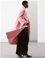 Wool Blend Herringbone Tailored Coat