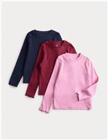 3pk Cotton Rich Ribbed Tops