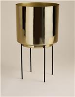 Large Gold Planter with Stand