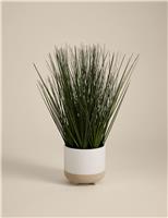 Artificial Grass in Ceramic Footed Pot