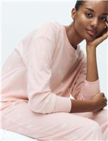 Fleece Star Print Cuffed Hem Pyjama Set