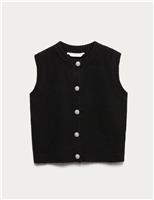 Button Through Knitted Vest (6-16 Yrs)