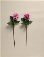 Set of 2 Artificial Real Touch Rose Single Stems