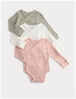 3pk Pure Cotton Wrap Bodysuits (6lbs-3 Yrs)