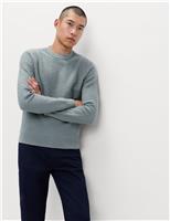 Cotton Blend Herringbone Crew neck Jumper