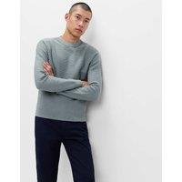 Cotton Blend Herringbone Crew neck Jumper