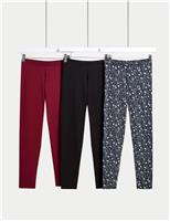 3pk Cotton Rich Printed Leggings (6-16 Yrs)