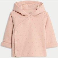 M&S Pure Cotton Floral Wadded Jacket (0-12 Mths) Ivory Mix