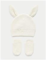 Baby Bunny Hat and Mittens Set (0-3 Yrs)