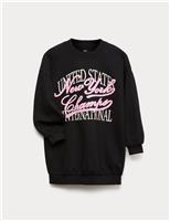 Cotton Rich Graphic Sweat Dress (6-16 Yrs)