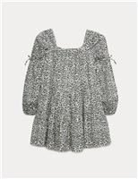 Pure Cotton Leopard Print Dress (6-16 Yrs)