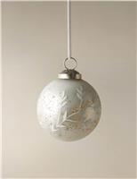 Glass Mercury Leaf Bauble