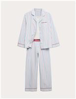 3pc Pure Cotton Striped Pyjama Set (6-16 Yrs)