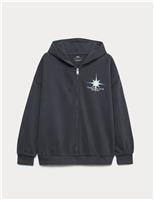 Cotton Rich Star Sign Graphic Zip Hoodie (6-16 Yrs)