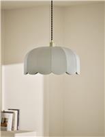Skeletal Petal Fabric Scallop Pendant Light