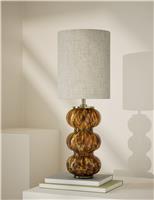 Tortoise Shell Glass Twist Base Table Lamp