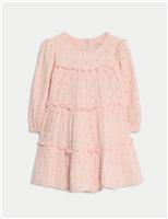 Cotton Rich Ditsy Floral Dress with Tights (0-6 Yrs)