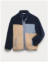 Colour Block Zip Borg Jacket (6-16 Yrs)