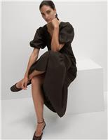 Pure Cotton Midi Relaxed Tiered Dress