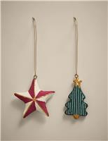 2pk Hanging Christmas Icon Decorations