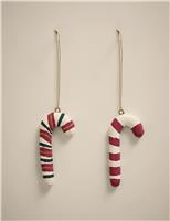 2pk Hanging Candy Cane Decorations