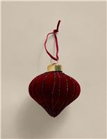 Glass Flocked Hanging Onion Decoration